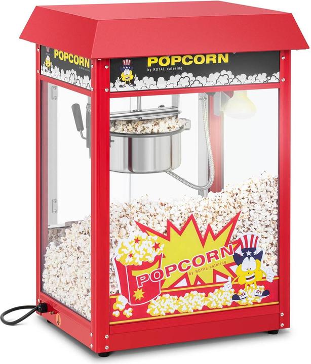 Actual product image Royal Catering Small Popcorn Machine - 1600 W, stainless steel, tempered glass and Teflon
