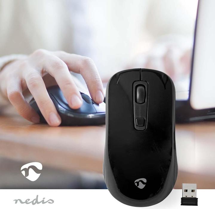 Image du produit Nedis Souris Sans fil 800 / 1200 / 1600 DPI Réglable DPI Nombre de boutons : 4 Ambidextre (Sans fil)