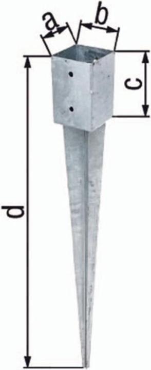 Produktbild GAH Einschlagbodenhülse a91xb91xc150xd900mm Stahl roh feuerverzinkt (1 Stk.)