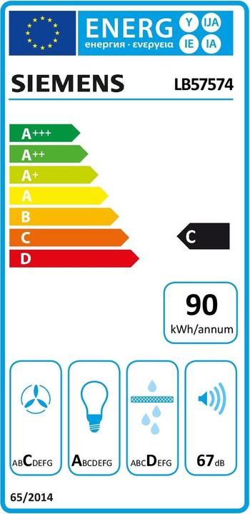 Energy Label Siemens Lb57574 (Substructure hood)