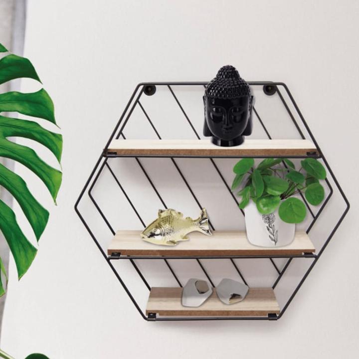 Immagine prodotto Casativo Scaffale sospeso in metallo e legno, nero, marrone (31 x 9 x 35 cm)