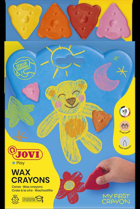 Actual product image Jovi L'OURS MAGIQUE wax crayons 8 bear-shape basic colors (Multicoloured, 8 x)