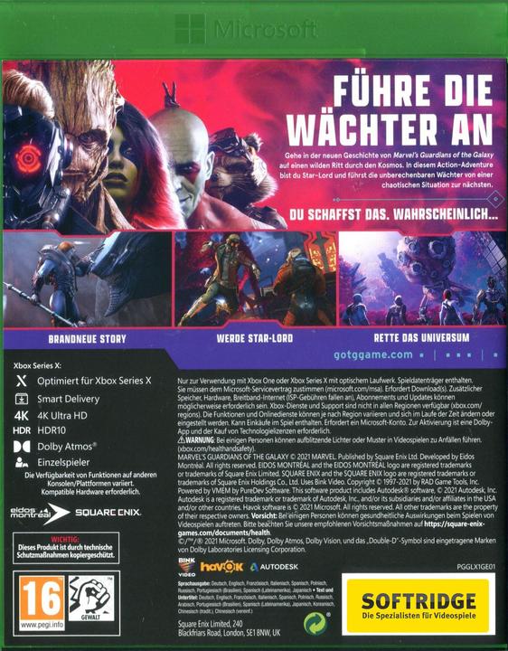 Image du produit Square Enix Les Gardiens de la Galaxie de Marvel (y compris la bande dessinée numérique) (Xbox Series X, DE)