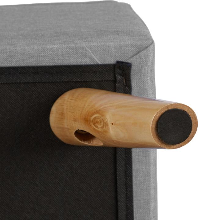 Actual product image Relaxdays Storage Ottoman, Faux Linen Cover