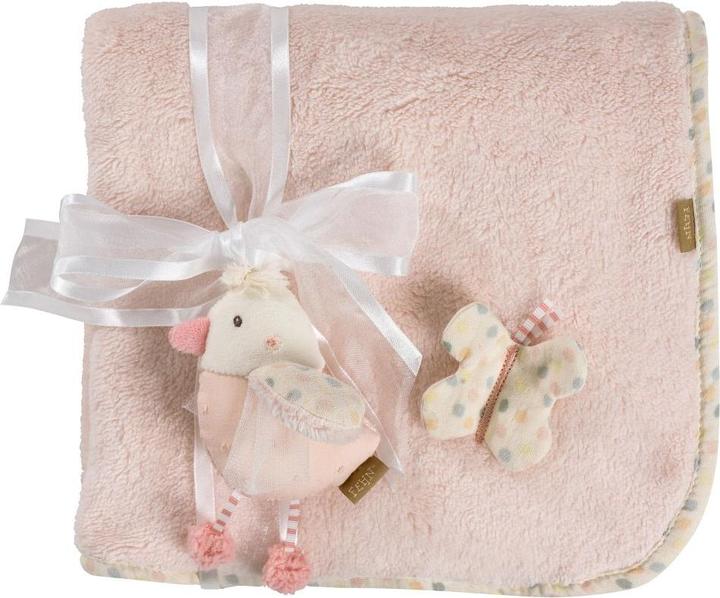Fehn Kuscheldecken 2-tlg. Set Kuscheldecke + Greifling Vogel (100 x 75 cm)