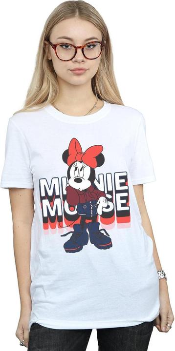 Actual product image Disney Womens/Ladies Minnie Mouse In Hoodie Cotton Boyfriend T-Shirt (M)
