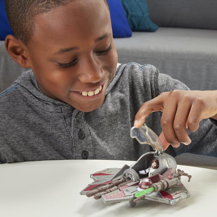 Actual product image Hasbro Mission Fleet Obi-Wan Kenobi Jedi Starfighter