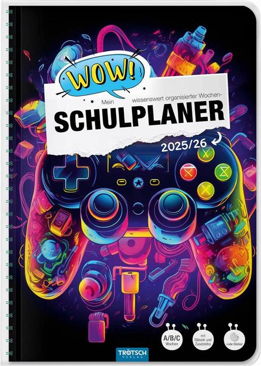 Schulplaner WOW Gaming 25/26 (A5, Tedesco)