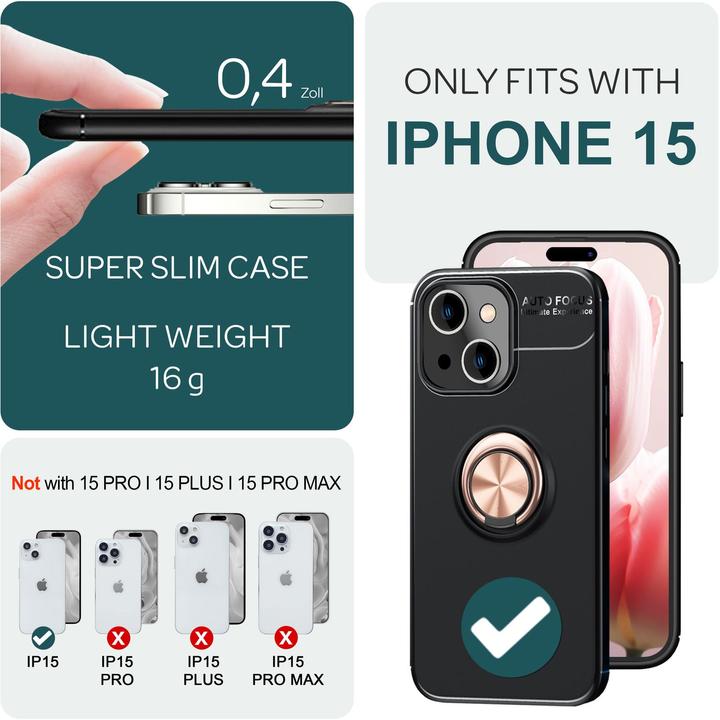 Produktbild Nalia Matte Ring Silikon Hülle (Apple iPhone 15)