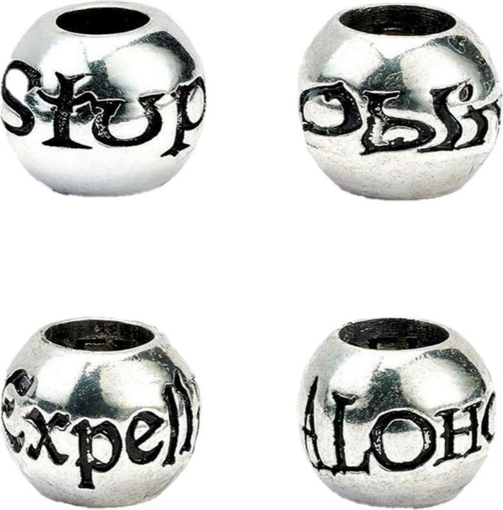 Actual product image Charm beads magic words (4Pack) (100% metal)