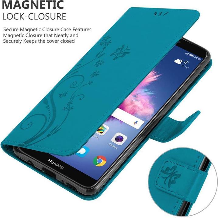 Actual product image Cadorabo Flower Book Cover (Huawei Enjoy 7S, Huawei P Smart (2018))