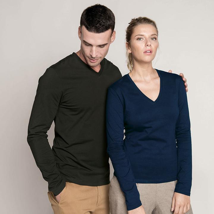 Produktbild Kariban TShirt Slim Fit Langarm VAusschnitt (M)