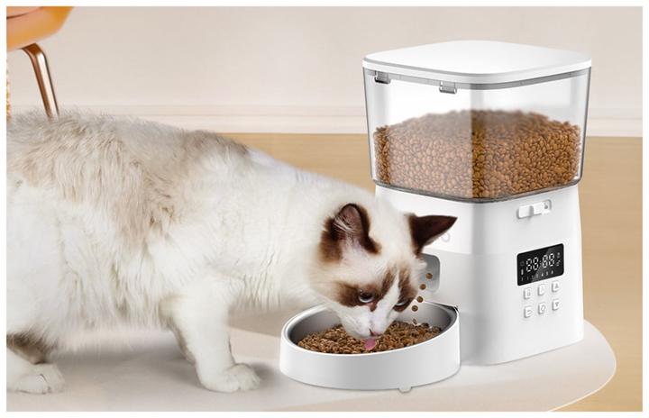 Actual product image Rojeco 2L Automatic Pet Feeder Button Version (White) (2 l)