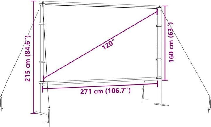 Actual product image VidaXL Projector screen with stand 120 inch 16:9 projection screen Screen (120", 16:9)