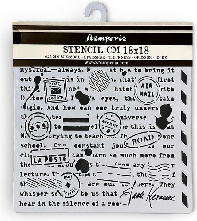 Produktbild Stamperia Schablone "Shabby Rose - Writings", 18x18 cm