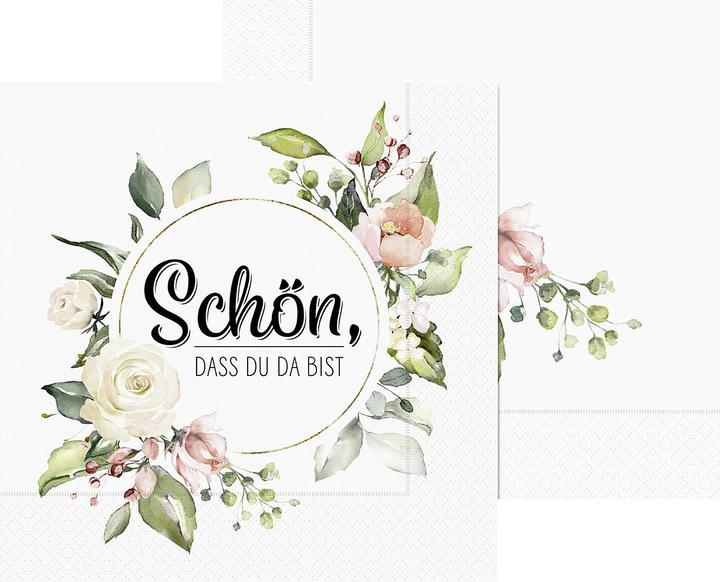La Vida Serviette 33x33 cm 20 Stück Für Dich Blumen Schön das du da bist (20 x, 33 x 33 cm)