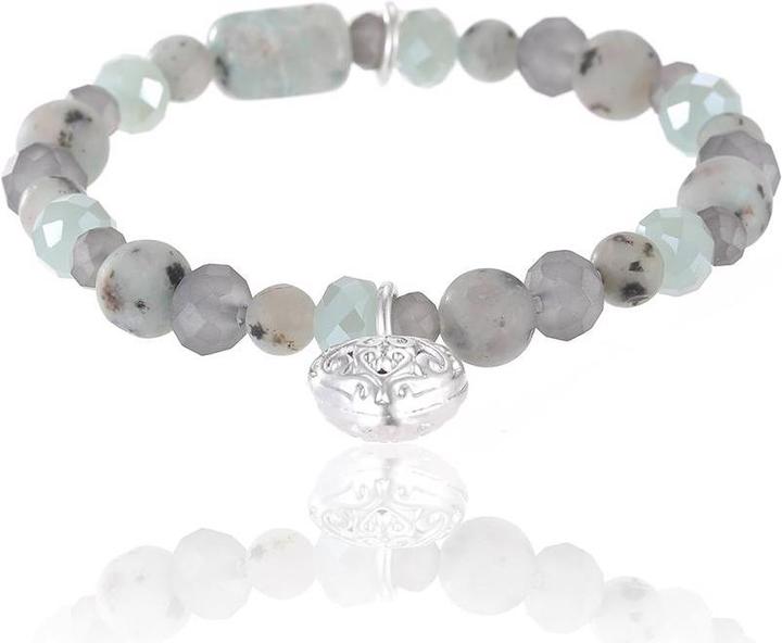 Actual product image Andreani Bracelet with real stones kiwi jasper (80 cm, Heart, Agate)