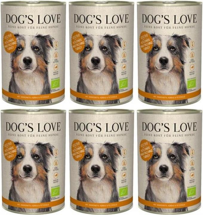 Actual product image Dog's love BIO turkey, amaranth, pumpkin & parsley (Adult, 1 pcs., 400 g)