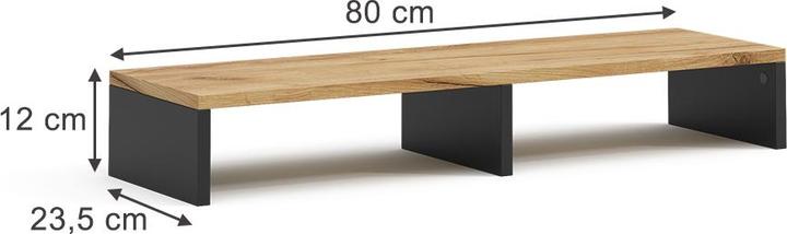 Actual product image Vichy Monitorständer Tomy, Anthrazit/Goldkraft Eiche, 80 x 12 cm