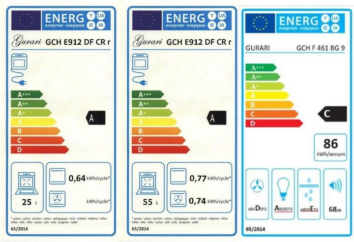 Label énergétique Gurari GCH E 912 DF CR R + GCH 461 BG 9