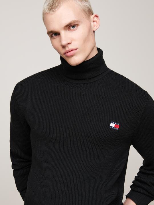Produktbild Tommy Hilfiger Tommy Jeans Slim Fit Coltrui met wol - Zwart - Maat M (M)