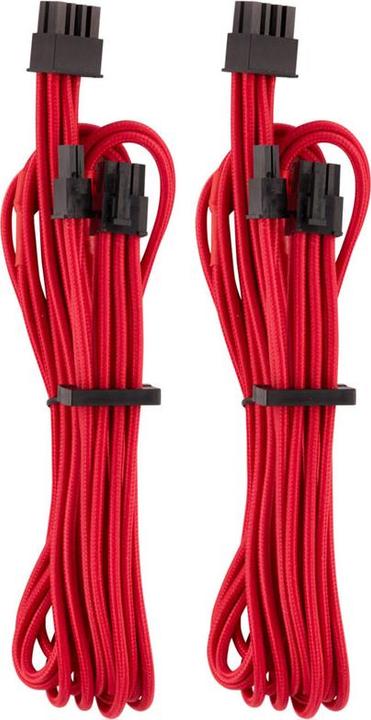 Produktbild Corsair Premium Sleeved PCIe Single-Kabel, Doppelpack (Gen 4)