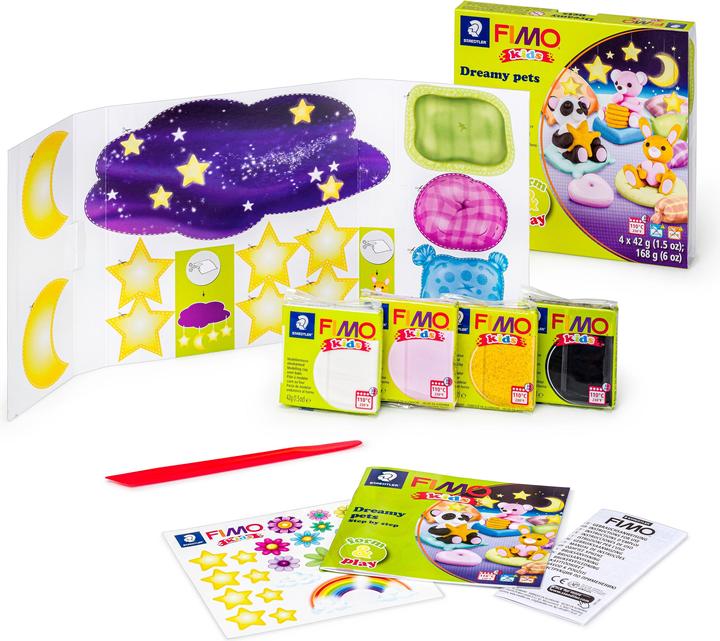 Actual product image Fimo Kids Form&Play Set 4 x 42g Sleeping Animals