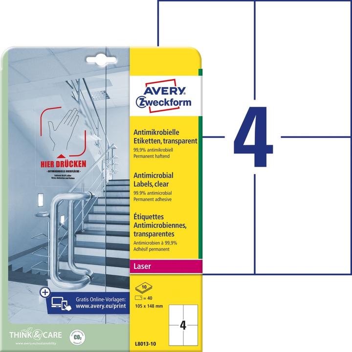 Immagine prodotto Avery Etichette antimicrobiche trasparenti