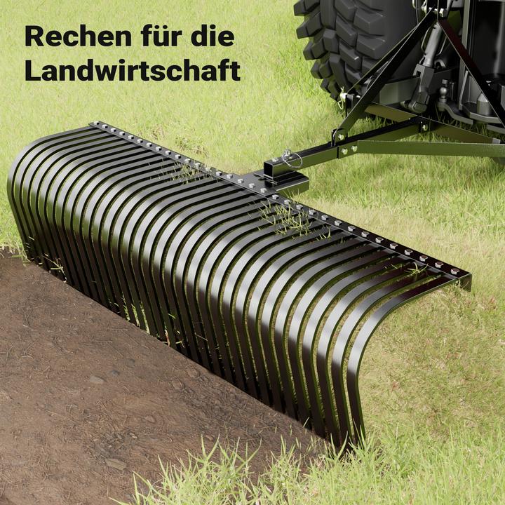 Actual product image Wiltec Lawn tractor hay rake 152cm hay rake Leaf rake Garden rake