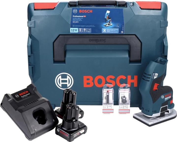 Produktbild Bosch Professional Bosch GKF 12V-8 Professional Akku Kantenfräse 12V + 2x Akku 6,0 Ah + Ladegerät + L-Boxx