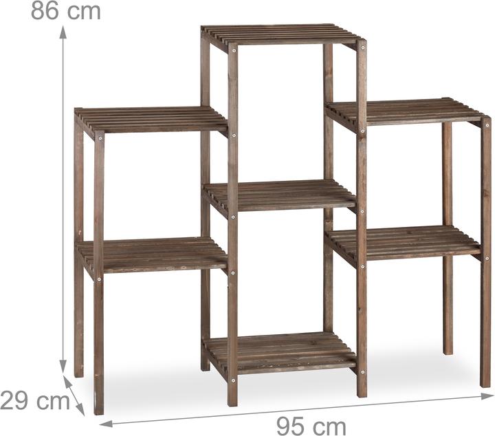Actual product image Relaxdays Brown Wooden Flower Rack