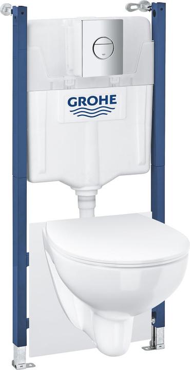 Grohe Solido Bau ceramic 5-in-1 set, incl. pre-wall element, wall-hung WC, seat, actuator plate Sail