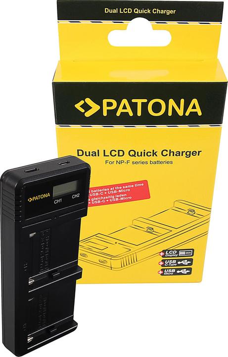 Produktbild Patona NP-F970 Set Ladegerät + 2 Akkus (Kamera Akku Ladegerät, Kamera Akku)