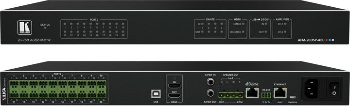 Actual product image AFM-20DSP-AEC - 20-Port Audio Matrix with DSP, AEC and Interchangeable Inputs & Outputs