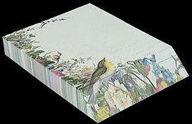 Edition Gollong Notizblock - Notizzettel. Schrgschnittblock -Vogel und Blten / blanko