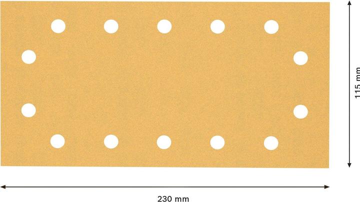 Actual product image Bosch Professional Zubehör EXPERT C470 Schleifpapier mit 14 Löchern für Schwingschleifer, 115 x 230 mm, G 120, 10-tlg. (120)