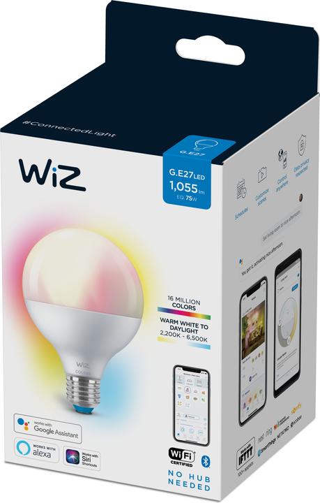 Productafbeelding WiZ Lamp 75W E27 Globeform (E27, 11 W, 1055 lm, 1 x, F)