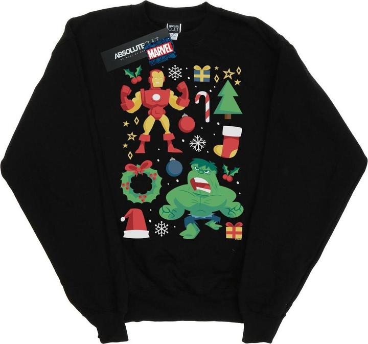 Iron Man And Hulk Christmas Day Sweatshirt Jungen