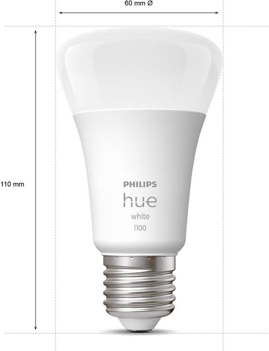Actual product image Philips Hue White Starter Set (E27, 9.50 W, 1055 lm, 2 x, F)