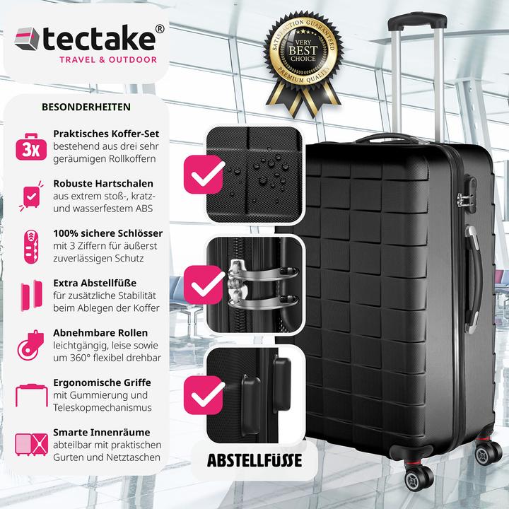 Image du produit tectake Jeu de 3 trolleys (98 l, M (50 - 90l), L (90 - 115l))