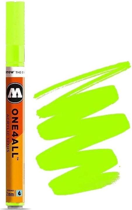 Produktbild Molotow Permanentmarker One4All 127 HS nachfüllbar 2mm neongrün fluorecent (neon green fluorescent, 2 mm, 1 x)