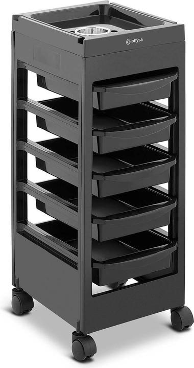 Actual product image Physa Hair Salon Trolley - 10 kg - 5 drawers - hairdryer holder - 495 x 284 mm shelf