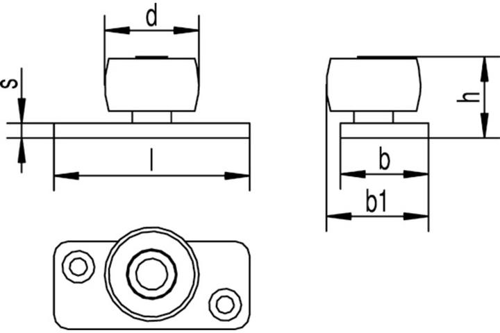 Actual product image Helm Sliding roller on plate