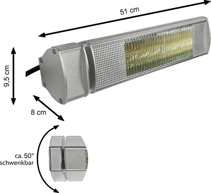 Actual product image Indoba Wall-mounted radiant heater 1500W infrared heater (1500 W)