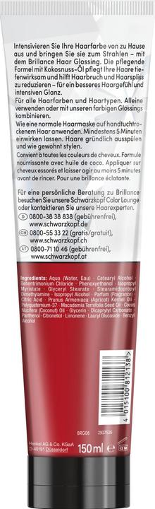 Immagine prodotto Schwarzkopf Brillance Brillance Gloss Trattamento Lucentezza Capelli Trasparente 150 ml (Trasparente)