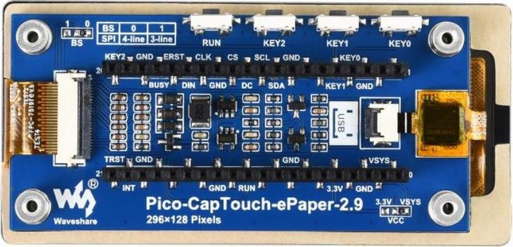 Actual product image WaveShare 2.9inch E-Ink Touch Display for Raspberry Pi Pico (B)