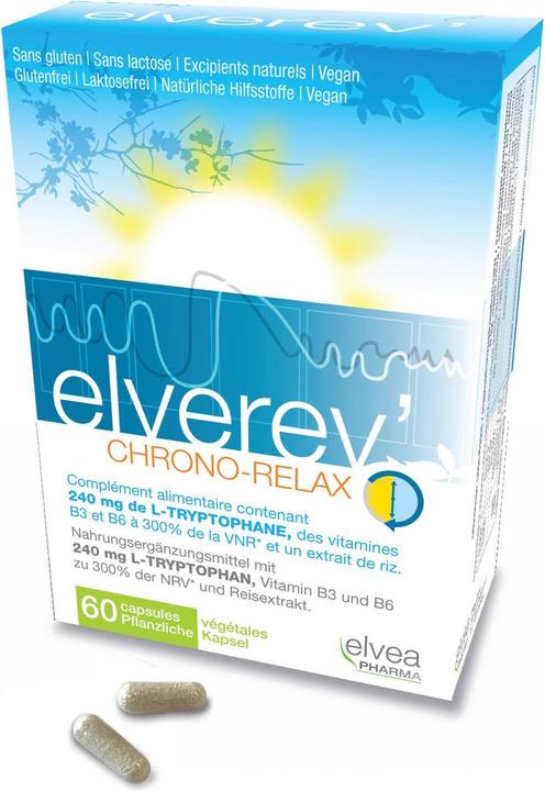 Produktbild Elvea Pharma Elverev Chrono-Relax (60 Stück, Kapseln, 48 g)