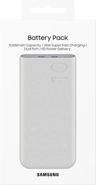 Actual product image Samsung Powerbank EB-P3400XUEGWW FastCharge 2x USB-C 25W 10000mAh - beige (10000 mAh, 25 W)