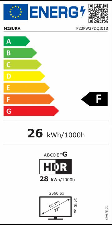 Energy Label Misura High Resolution monitor 27" - 75 Hz (2560 x 1440 pixels, 27")