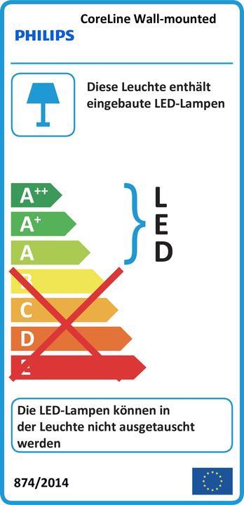 Energie-Label Philips Wandleuchte WL130V LED12S/830 PSU WH (1200 lm)